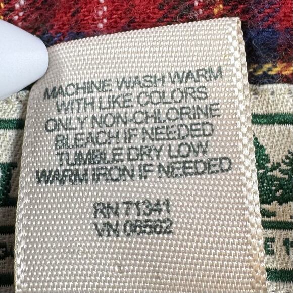 L.L.Bean XL Tall Red Tartan Plaid Flannel Shirt 100% Cotton Long Sleeve Outdoors - Picture 8 of 14